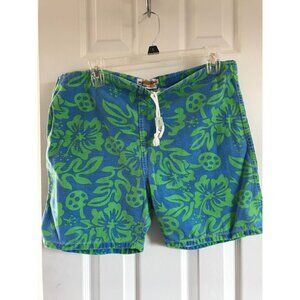 Vtg 1960's Surfers Catalina Martin Jammies Swim Trunks Size S Mod Blue & Green